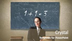  Presentation with school desk - Theme featuring writting error - portrait of a school teacher background and a coral colored foreground