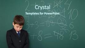 Presentation with school board - Presentation theme consisting of writting error - school boy solve math background and a  colored foreground
