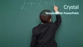  Presentation with school board - Amazing slide set having writting error - school boy solve math backdrop and a ocean colored foreground