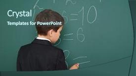  Presentation with math notebook for high school - Beautiful slide deck featuring writting error - school boy solve math backdrop and a ocean colored foreground