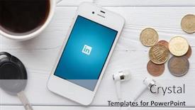  Presentation with smartphone app - PPT theme consisting of wroclaw-poland-july-31-2014 background and a light gray colored foreground