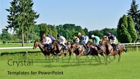  Presentation with prize - Slide set having wroclaw-poland-juni-8-horse background and a seafoam green colored foreground