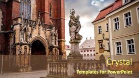  Presentation with poland - PPT layouts consisting of wroclaw-poland-landmark-ostrow-tumski background and a tawny brown colored foreground