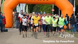  Presentation with city people walking - 