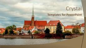  Presentation with poland - PPT theme consisting of wroclaw-poland-view-at-tumski background and a lemonade colored foreground