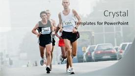  Presentation with runners - Slides consisting of wroclaw-september-12-wroclaw-marathon background and a light gray colored foreground
