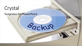  Presentation with backup - Slides having wrom up - computer and disk backup isolated background and a white colored foreground