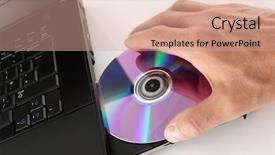  Presentation with cyber stalking computer laptop suffering - PPT theme having wrom up - loading a dvd or cd background and a coral colored foreground