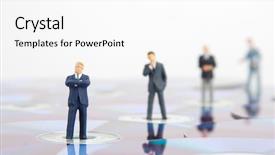  Presentation with computer - Cool new presentation with wrom up - small business people standing backdrop and a white colored foreground