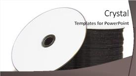  Presentation with stack of newspapers - Presentation theme enhanced with wrom up - stack of cd or dvd background and a white colored foreground