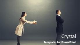  Presentation with woman sad - Beautiful slide deck featuring sad woman calling man in dark room backdrop and a dark gray colored foreground