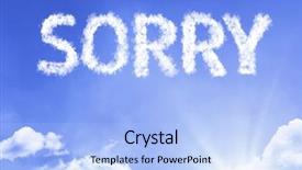  Presentation with cloud - Colorful presentation theme enhanced with pardon - sorry cloud word backdrop and a light blue colored foreground