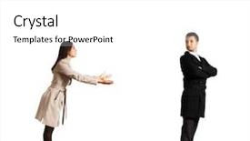  Presentation with attachment dimensions and forgiveness - PPT theme with young beautiful woman asking for forgiveness isolated on white background background and a white colored foreground