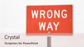  Presentation with traffic - Colorful slide deck enhanced with wrong way warning traffic sign backdrop and a lemonade colored foreground