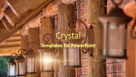  Presentation with lamps - Slide deck featuring wrought-iron-lamps-row-together background and a tawny brown colored foreground