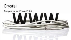  Presentation with network cable - Slides with ws - three wooden black ws alphabetic background and a white colored foreground