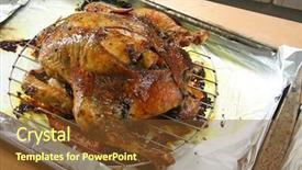  Presentation with chicken - Cool new presentation theme with wth stuffing in aluminum foil backdrop and a tawny brown colored foreground