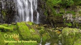  Presentation with waterfall - PPT theme consisting of wufengqi-waterfall-in-yilan background and a tawny brown colored foreground