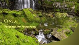  Presentation with waterfall - Presentation design consisting of wufengqi-waterfall-in-yilan background and a  colored foreground