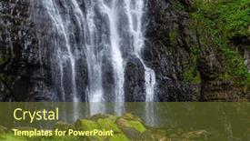  Presentation with waterfall - PPT layouts featuring wufengqi-waterfall-in-yilan background and a tawny brown colored foreground