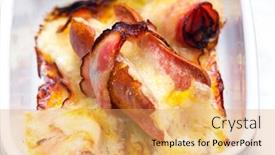  Presentation with bacon - Presentation consisting of wurst-in-bacon-baked background and a yellow colored foreground