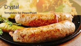  Presentation with traditional wood - Cool new theme with wurst or bratwurst with fermented backdrop and a yellow colored foreground