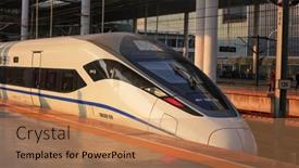  Presentation with high speed railway - Presentation theme featuring wuxi-china-november-5-2019 background and a coral colored foreground