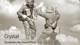  Presentation with british - Beautiful slide deck featuring ww ii scene - victorious british backdrop and a light gray colored foreground