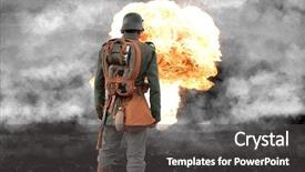  Presentation with ww1 - Slide deck enhanced with ww1 - collage with soldier standing background and a dark gray colored foreground