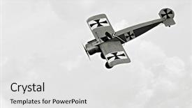  Presentation with ww1 - Audience pleasing slides consisting of ww1 - historic plane fokker eindecker backdrop and a white colored foreground