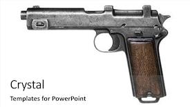  Presentation with ww1 - Cool new presentation with ww1 - old pistol isolated on white backdrop and a white colored foreground