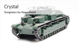  Presentation with ww1 - Cool new theme with ww1 - russain vintage tank isolated backdrop and a white colored foreground