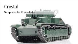  Presentation with ww1 - PPT theme featuring ww1 - russain vintage tank isolated background and a white colored foreground