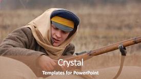  Presentation with ww1 - Cool new presentation design with ww1 - russian soldier 1918 civil war backdrop and a coral colored foreground