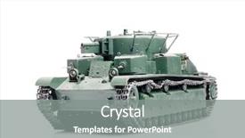  Presentation with tank - PPT theme having ww1 - russian vintage tank isolated background and a gray colored foreground
