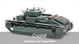  Presentation with ww1 - Cool new theme with ww1 - russian vintage tank isolated backdrop and a dark gray colored foreground