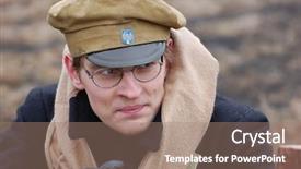  Presentation with ww1 - Presentation theme consisting of ww1 - student soldier 1918 civil war background and a coral colored foreground