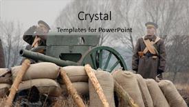  Presentation with ww1 - Amazing presentation having ww1 artillery historical reenacting military backdrop and a light gray colored foreground