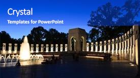  Presentation with national - Presentation design consisting of ww2 - washington dc - national wwii background and a cobalt blue colored foreground