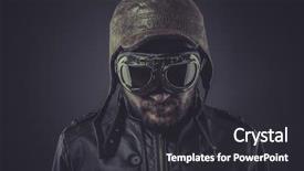  Presentation with pilot - Theme featuring ww2 pilot dressed in vintage background and a dark gray colored foreground