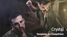  Presentation with oppression - Cool new slides with ww2 women - reenactment official german woman representation backdrop and a dark gray colored foreground
