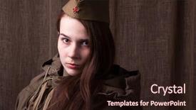  Presentation with second world war - Audience pleasing presentation consisting of ww2 women - woman in russian military uniform backdrop and a wine colored foreground