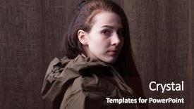  Presentation with second world war - Presentation theme enhanced with ww2 women - woman in russian military uniform background and a wine colored foreground