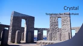  Presentation with stonehenge - Audience pleasing presentation theme consisting of pillars at maryhill stonehenge backdrop and a light blue colored foreground