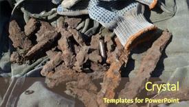  Presentation with metal detector - PPT theme enhanced with wwii found with metal detector background and a tawny brown colored foreground