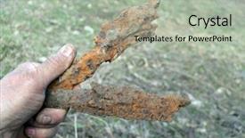  Presentation with metal detector - Amazing slides having wwii found with metal detector backdrop and a light gray colored foreground