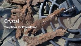  Presentation with metal detector - Beautiful PPT theme featuring wwii found with metal detector backdrop and a tawny brown colored foreground