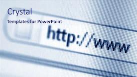  Presentation with www - Beautiful presentation theme featuring www - internet address computer screen backdrop and a sky blue colored foreground