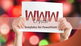  Presentation with www - Amazing slide deck having www card with colorful background with defocused lights backdrop and a coral colored foreground