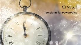  Presentation with fireworks - PPT theme enhanced with o x - clock at twelve o'clock background and a coral colored foreground